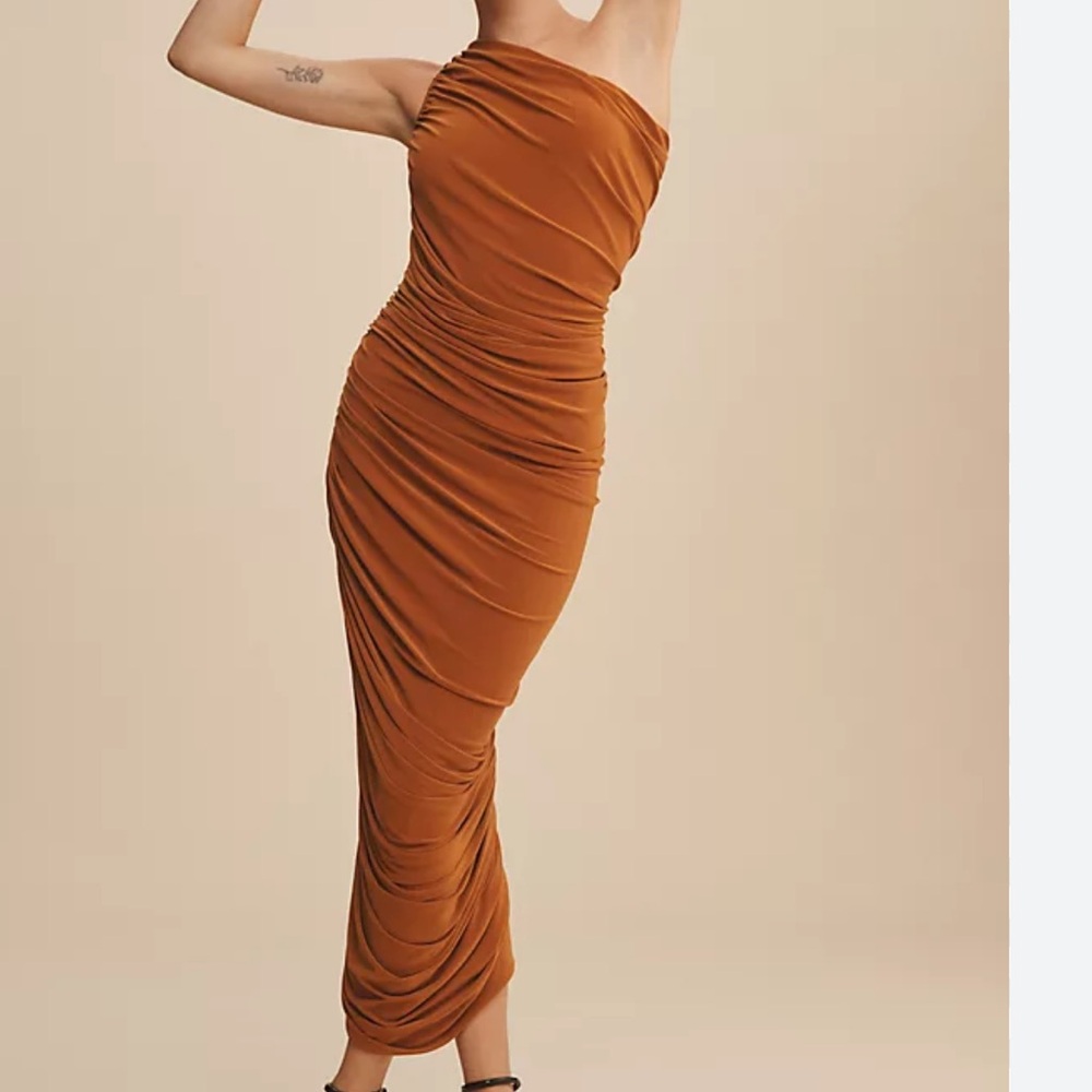 Norma Kamali dress - body suit inside (bronze color)